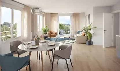 Salle à manger d'un appartement neuf